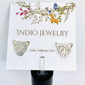 New Indio Jewelry Silver Plated Leopard Stud Hypoallergenic Earrings #E114
